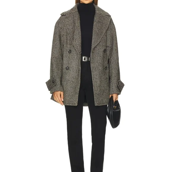 NWT Free People Ari Herringbone Peacoat - Picture 5 of 12